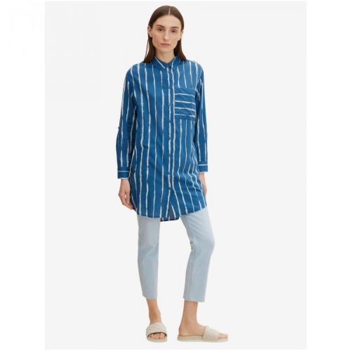 Blue Women's Long Striped Shirt Tom Tailor - Women