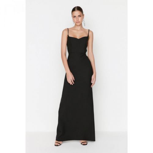 Trendyol Black Heart Collar Detailed Evening Dress & Graduation Dress