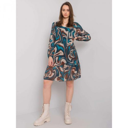 Marine dress with a Burano frill