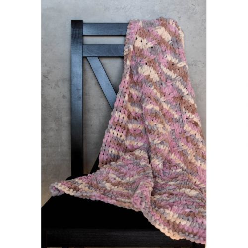 DR Handmade háčkovaná deka - Alize Puffy Fine - melírované srdiečko
