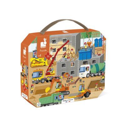 Puzzle v kufríku - Na stavbe - 36 ks