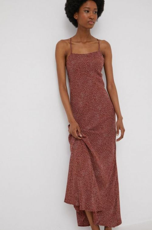 Šaty Answear Lab hnedá farba, maxi, rovný strih