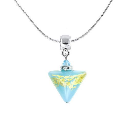 Lampglas Nápaditý náhrdelník Morning Sky Triangle s 24-karátovým zlatom v perle Lampglas NTA11