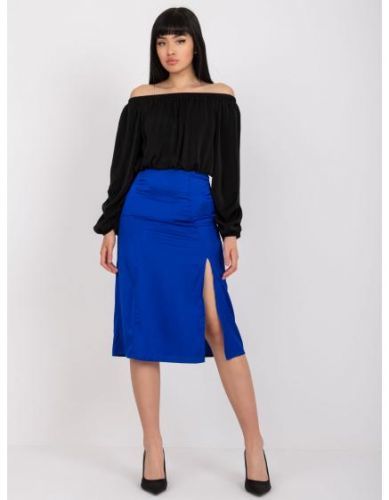 Dámska sukňa s vysokým pásom RUE PARIS cobalt blue