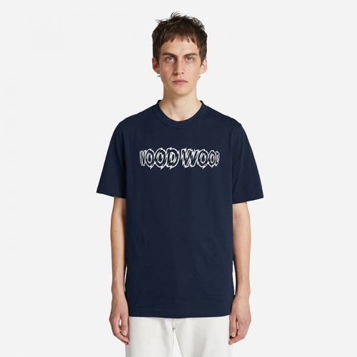 Wood Wood Bobby Shatter Logo T-shirt 12225707-2489 NAVY