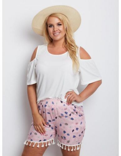 Dámske šortky PLUS SIZE ružové