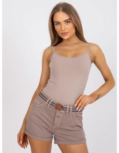 Dámske ležérne šortky na gombíky ALAMA Light Brown