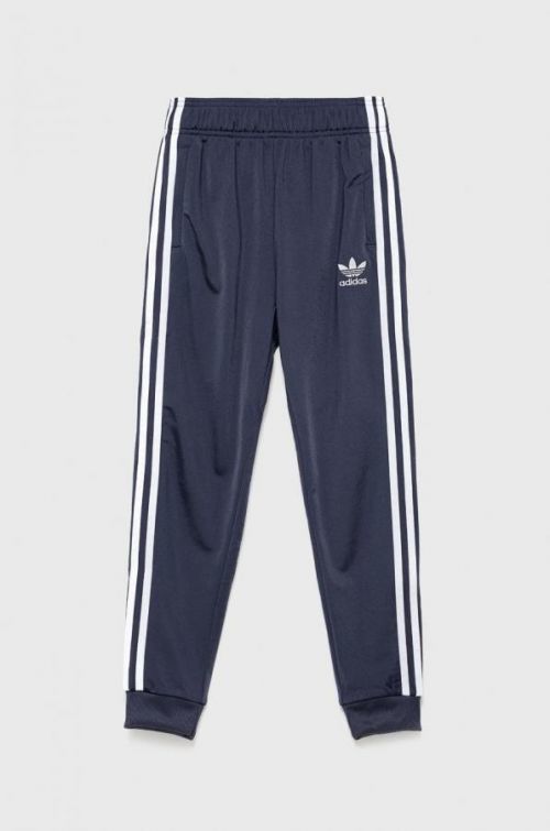 Detské tepláky adidas Originals tmavomodrá farba, s nášivkou