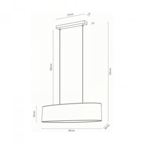 Závesná lampa Canvas ľanové tienidlo 80 cm, oválna