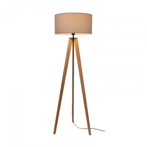 Stojaca lampa Maira trojnožka, olejovaný dub, sivá
