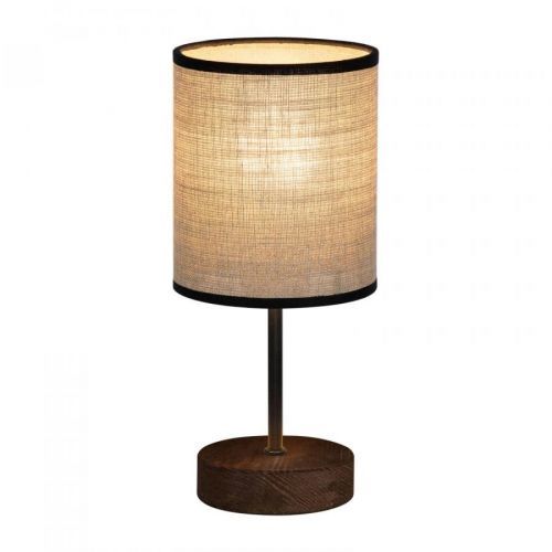 Stolová lampa Tubo, orechové drevo, čierna/béžová