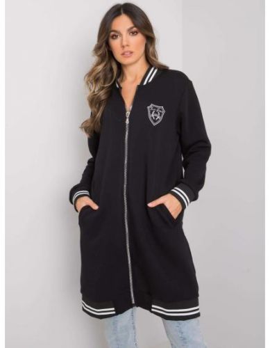 Dámska dlhá mikina s nášivkou Lucia RUE PARIS čierna