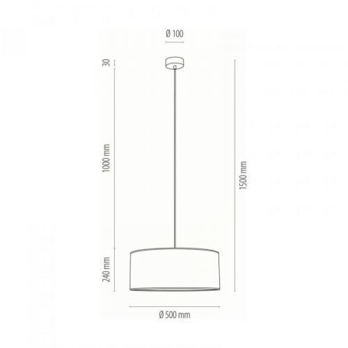 Závesná lampa Canvas ľanové tienidlo Ø50cm okrúhle