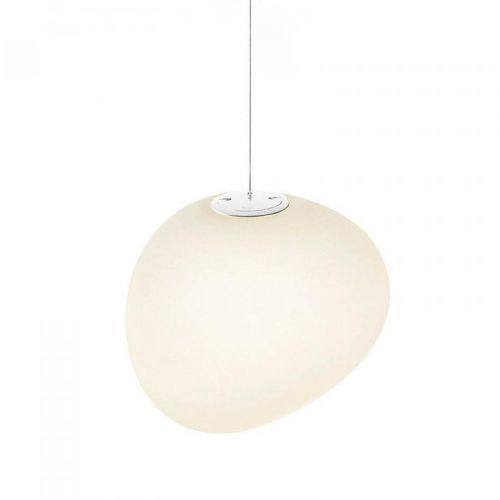 Foscarini Gregg MIDI závesná lampa, zo skla, biela
