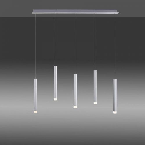 Závesné LED svietidlo Bruno, 5-plameňové, hliník