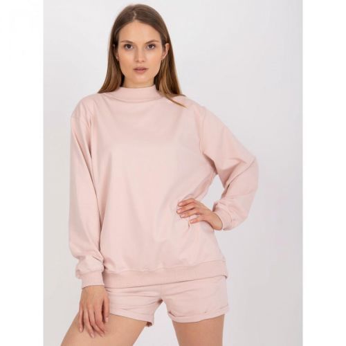 Basic light pink cotton sweatshirt