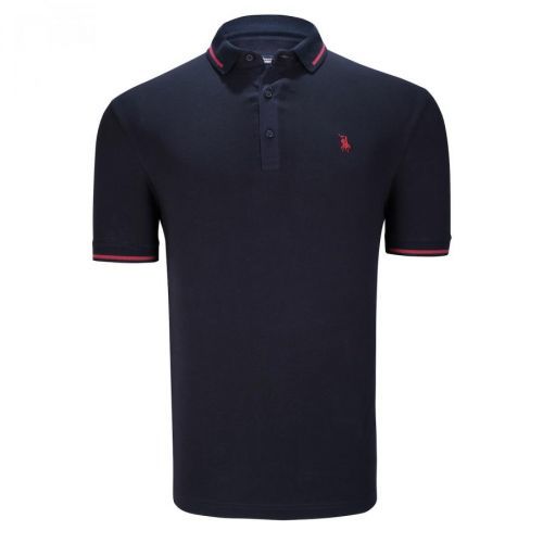 T8586 DEWBERRY MENS POLO COLLAR T-SHIRT-DARK NAVY BLUE