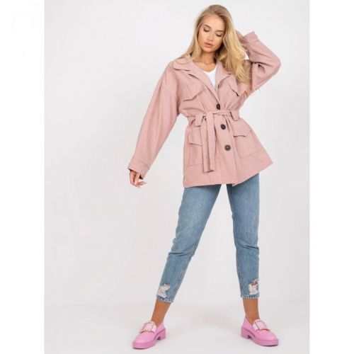 Dusty pink women's coat with a lining