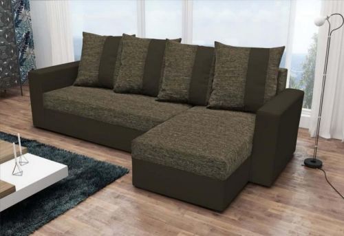 Expedo Rohová rozkladacia sedačka GRASSA, 230x133, Kornet 12/Dolaro 33 hnedý