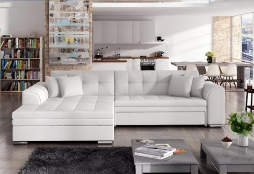 Expedo Rohová rozkladacia sedačka PALERMO, 294x80x196 cm, soft 017/white, lavá
