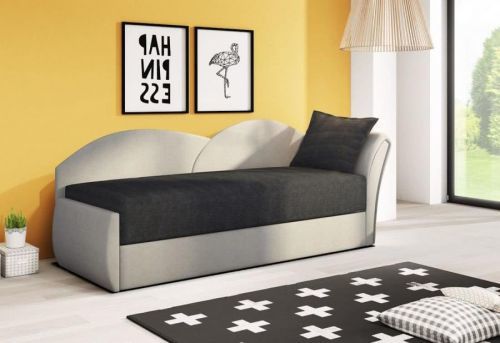 Expedo Rozkladacia pohovka RICCARDO, 200x80x75 cm, čierna + šedá, (alova 04/alova10), pravá