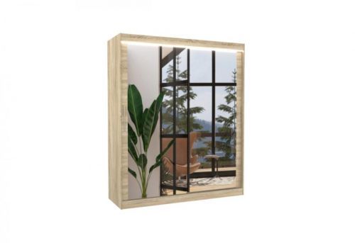 Expedo Posuvná skriňa so zrkadlom RAPID, 180x215x58, sonoma