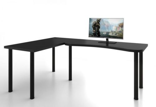 Expedo Počítačový rohový stôl MOOD L, 200/135x73-76x65, čierna, ľavý