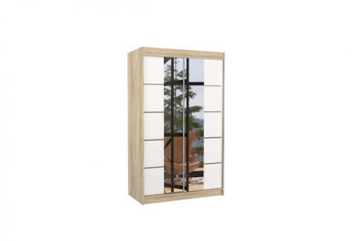 Expedo Posuvná skriňa so zrkadlom LAGUNA, 120x200x58, sonoma/biela