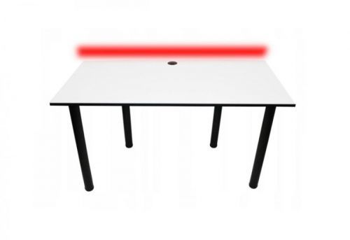 Expedo Počítačový herný stôl CODE BIG B2 s LED, 160x73-76x80, biela/čierne nohy