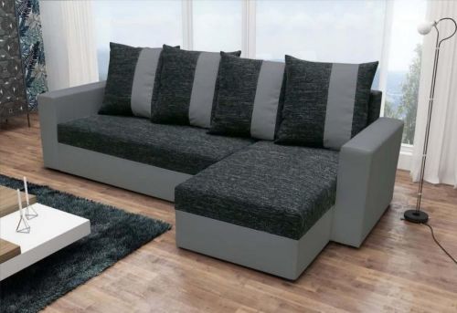 Expedo Rohová rozkladacia sedačka GRASSA, 230x133, Kornet 10/Dolaro 4 šedý