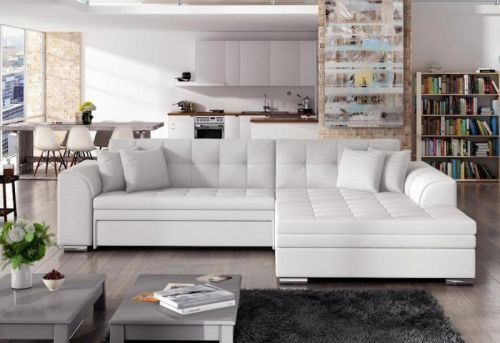 Expedo Rohová rozkladacia sedačka PALERMO, 294x80x196 cm, soft 017/white, pravá