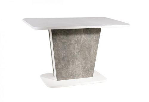 Expedo Rozkladací jedálenský stôl HESTIA, 110-145x76x68, biela/beton