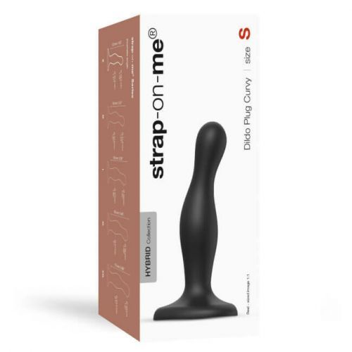 STRAP-ON-ME DILDO PLUG CURVY METALLIC SUGAR BLACK- S