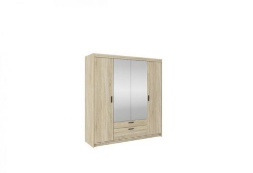 Expedo Šatníková skriň ELLENA 4D + zrkadlo, 176x191x53, dub sonoma