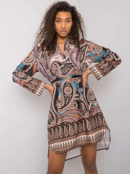 Šaty DHJ SK 5766 1.32X čierna a béžová jedna veľkosť