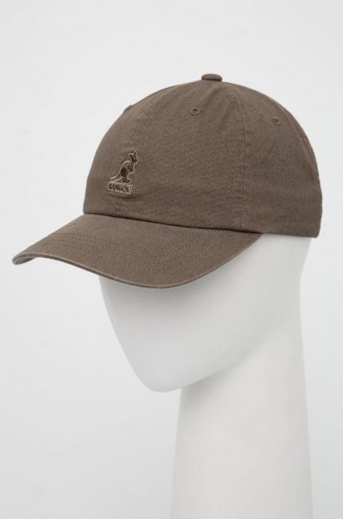 Bavlnená čiapka Kangol zelená farba, s nášivkou