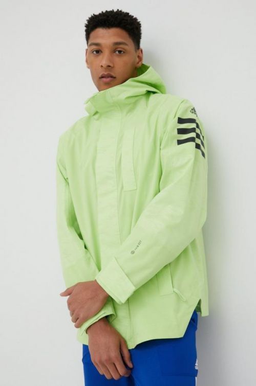 Nepremokavá bunda adidas Performance Utilitas pánska, zelená farba, prechodná,