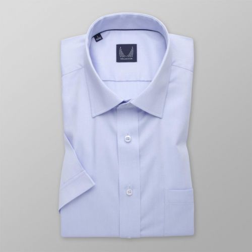 Pánska slim fit košeľa svetlomodrá s jemným vzorom 14003