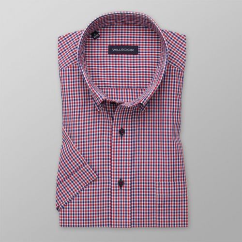 Pánska slim fit košeľa s farebným károvaným vzorom 14015