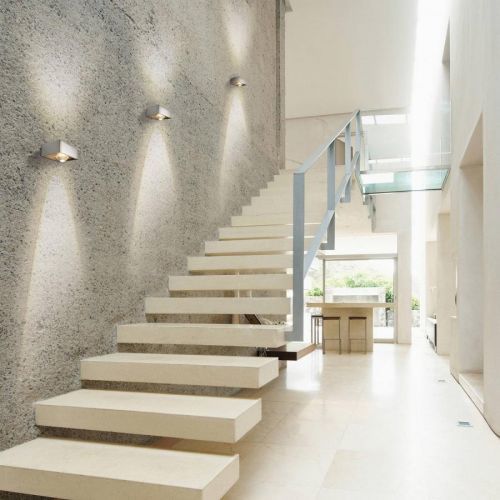Nástenné LED svetlo Focus 100, šošovky číre, chróm