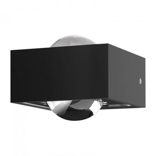 Nástenné LED Focus 100 šošovky číre, čierna/chróm