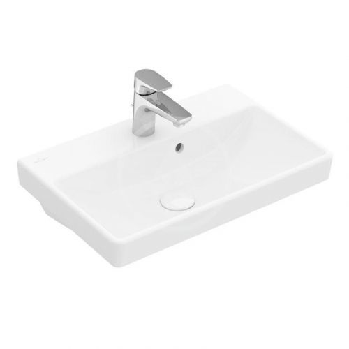 VILLEROY & BOCH - Avento Umývadlo Compact 550x370 mm, s prepadom , 1 otvor na batériu, CeramicPlus, alpská biela 4A0055R1