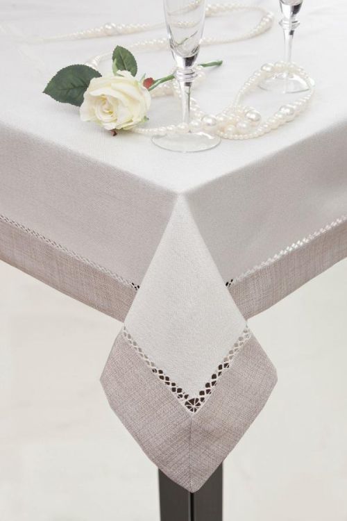 Eurofirany Tablecloth 382254 White Lat. 145 cm D 400 cm