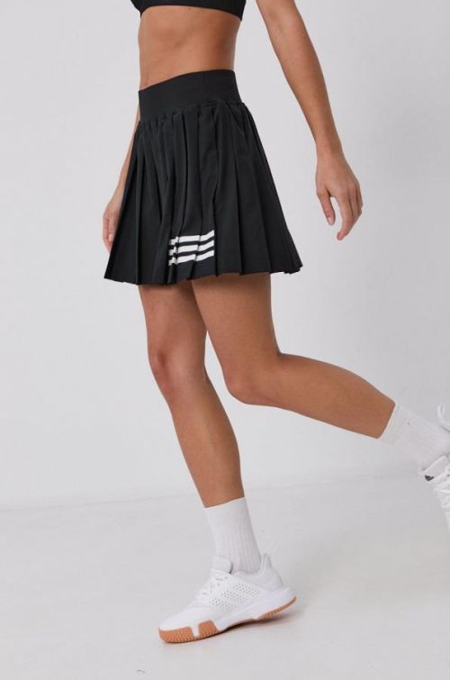 Sukňa adidas Performance čierna farba, mini, áčkový strih