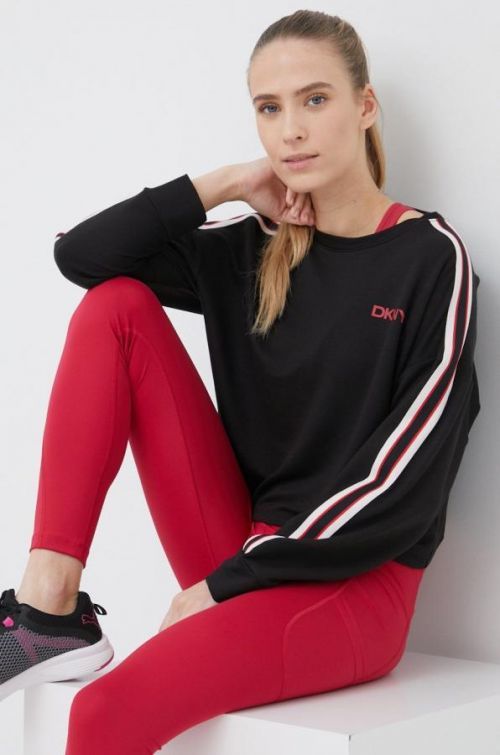 Pyžamová mikina Dkny dámska, čierna farba,