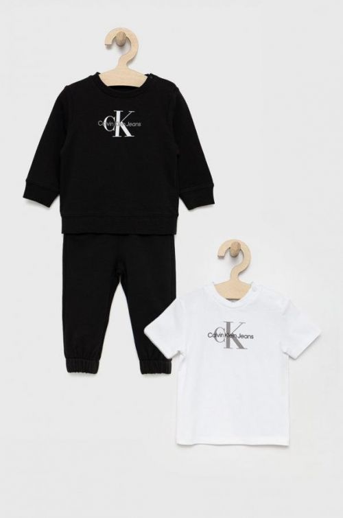 Detská súprava Calvin Klein Jeans čierna farba