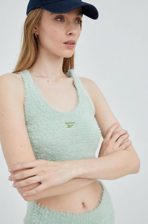 Top Reebok Classic dámsky, zelená farba,