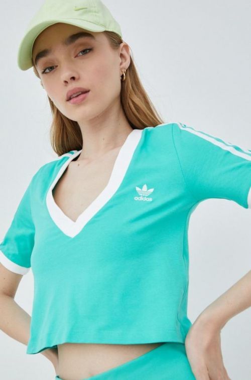 Tričko adidas Originals dámsky, zelená farba,