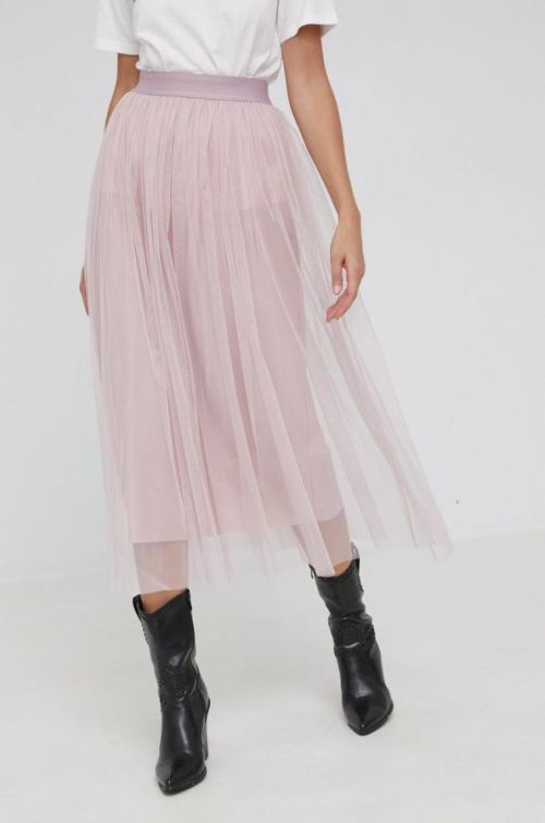 Sukňa Answear Lab ružová farba, maxi, áčkový strih