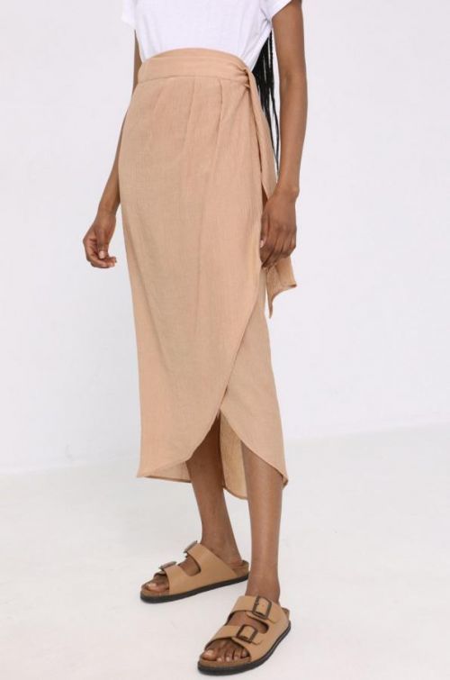 Sukňa Answear Lab béžová farba, maxi, rovný strih